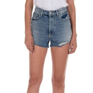 🎀 Modern American east side high waist cut off denim shorts in Durango anthro